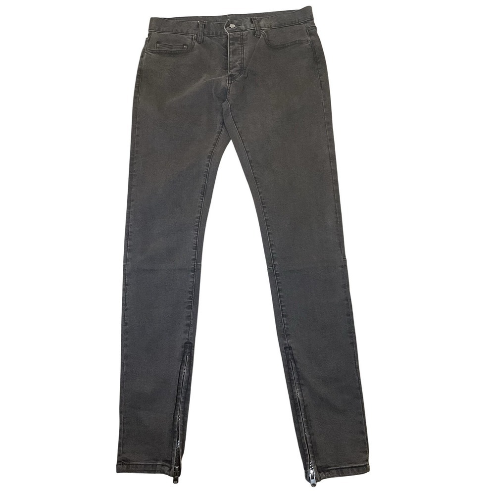 MNML Jeans Mens 30 M1 Black Denim Ankle Zip Skinny Button Fly Casual Streetwear
